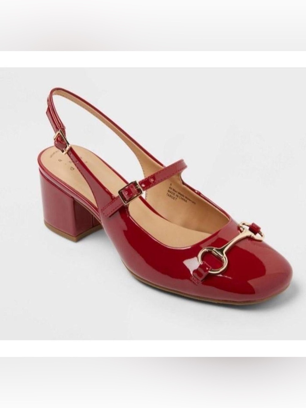 Women's Lucky Square Toe Mary Jane Heel with Memory Foam Insole - A New Day Red